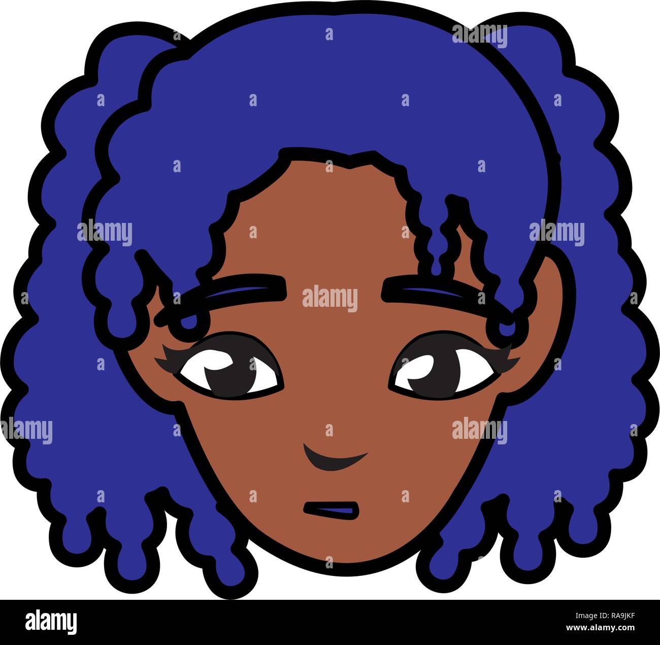 little black girl head character vector illustration design Stock ...