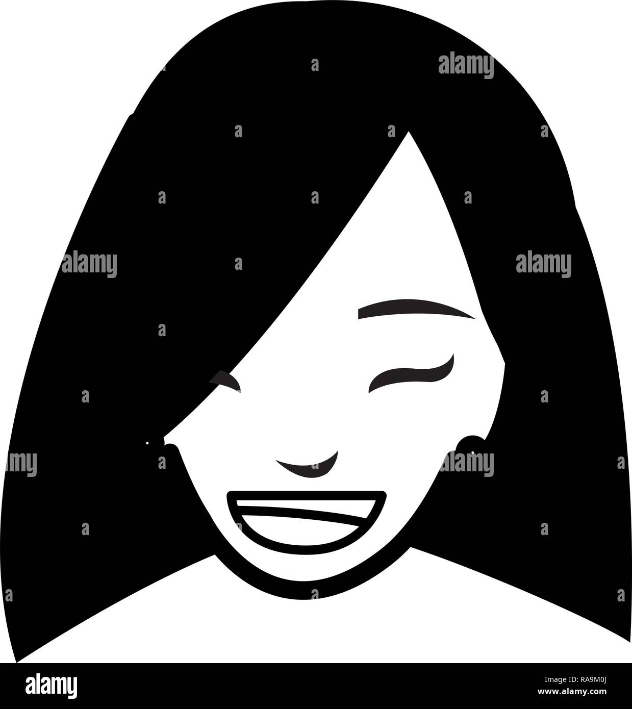 beautiful woman head avatar character vector illustration design Stock ...