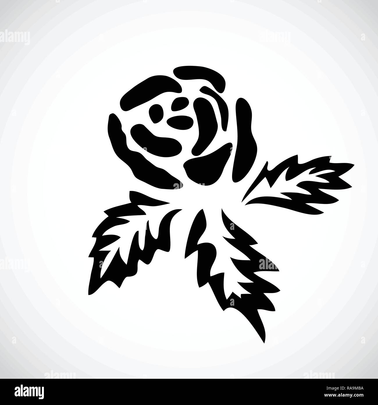 Elegant thin rose flower Stock Vector Images - Alamy