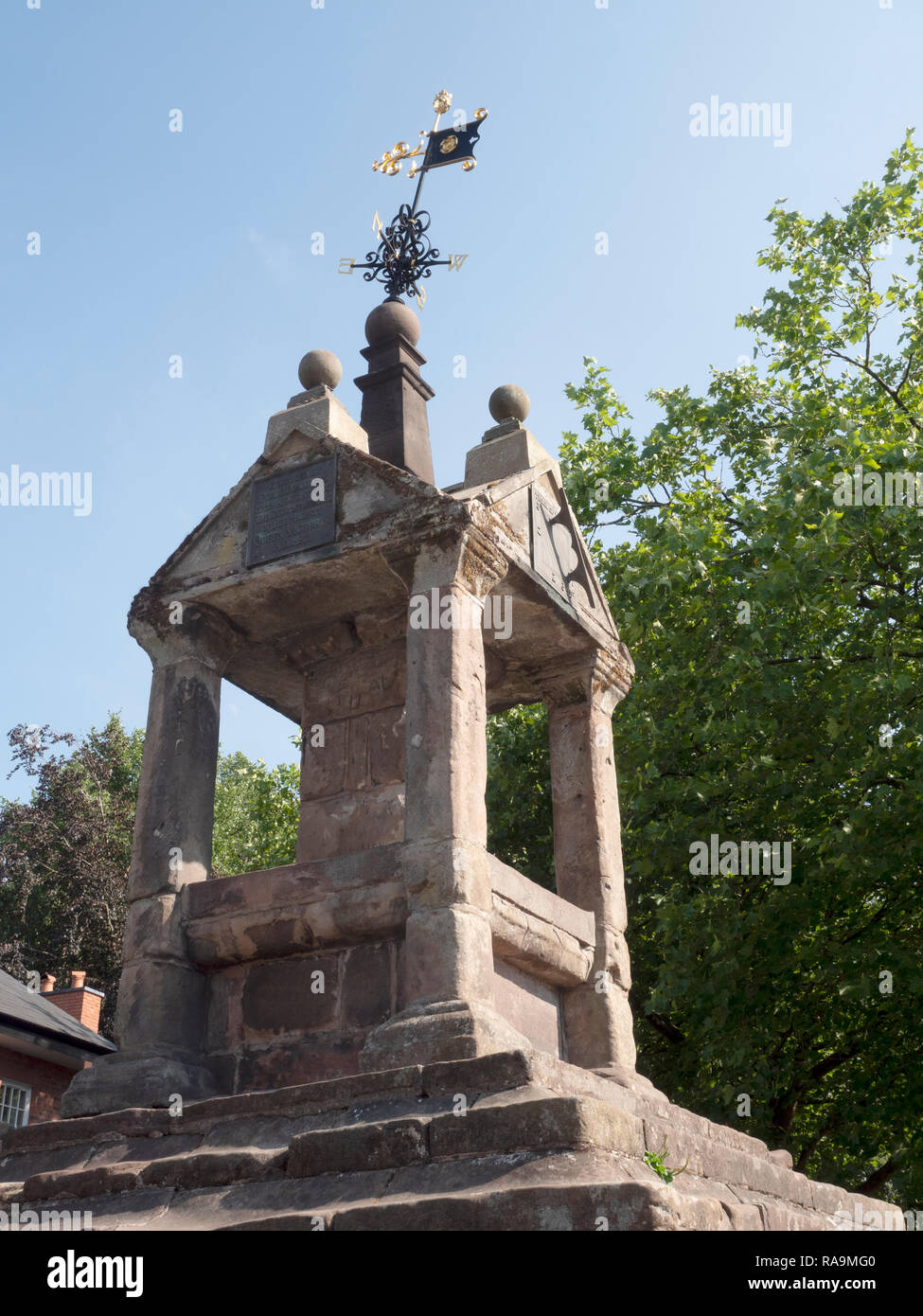 Lymm Cross at the centre of the village Lymm, Cheshire, England, UK. Stock Photo