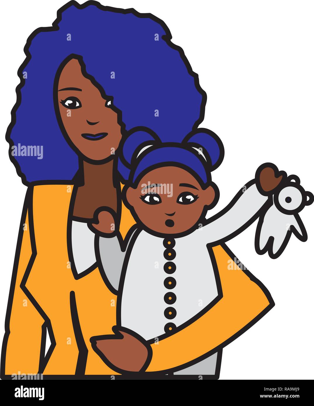 black mother with baby daughter characters vector illustration design Stock  Vector Image & Art - Alamy