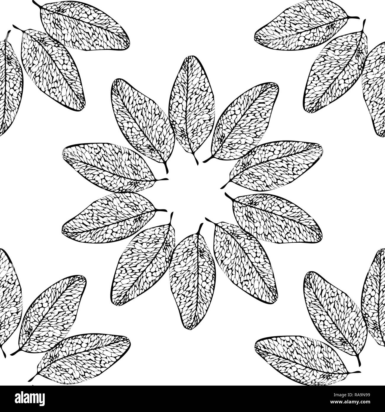 Silhouette, tree, leaves,falling Black and White Stock Photos & Images ...