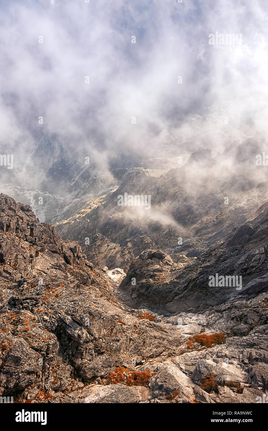 Top of the Tatra mountains above the clouds Stock Photo - Alamy