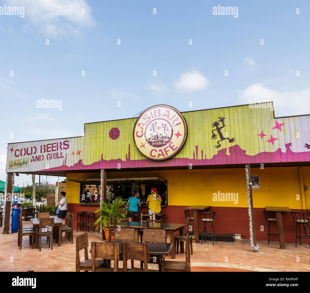 Tourists at Casabari Cafe in Aruba Stock Photo - Alamy