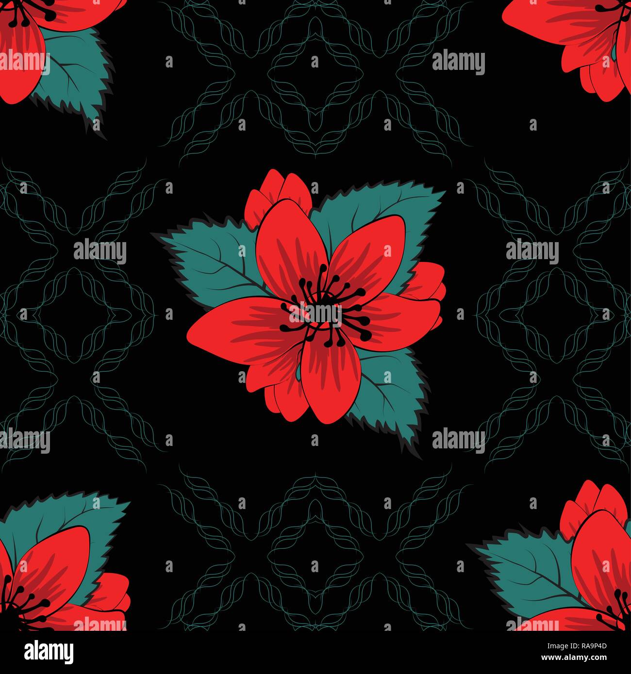 Seamless Hand Drawn Floral Pattern Stock Vector Image & Art - Alamy