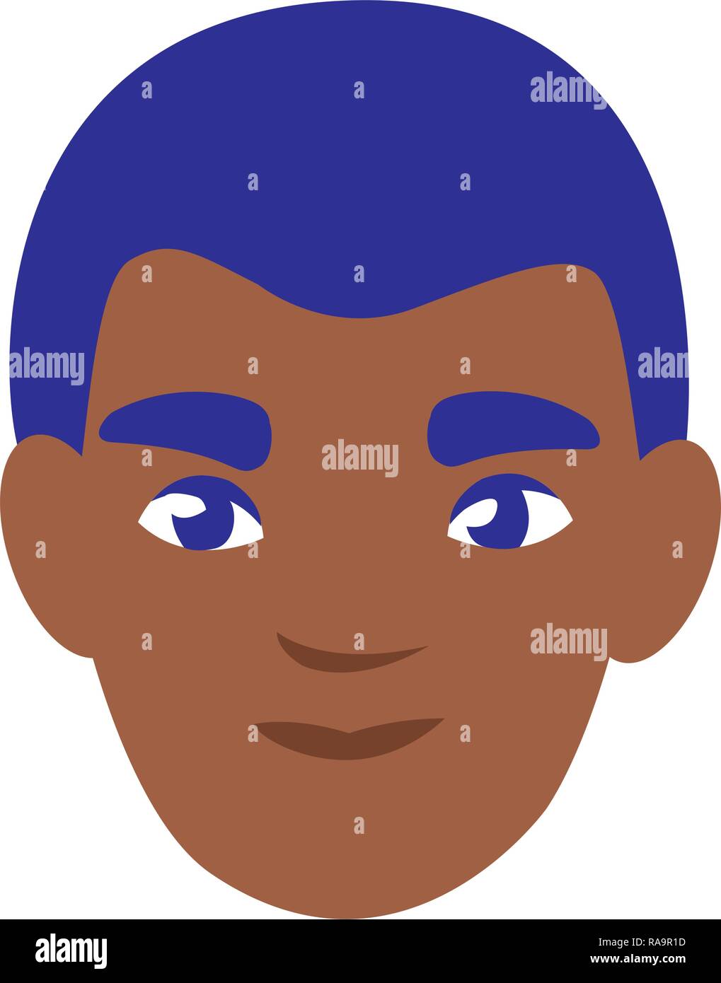 young man black head avatar character vector illustration design Stock ...