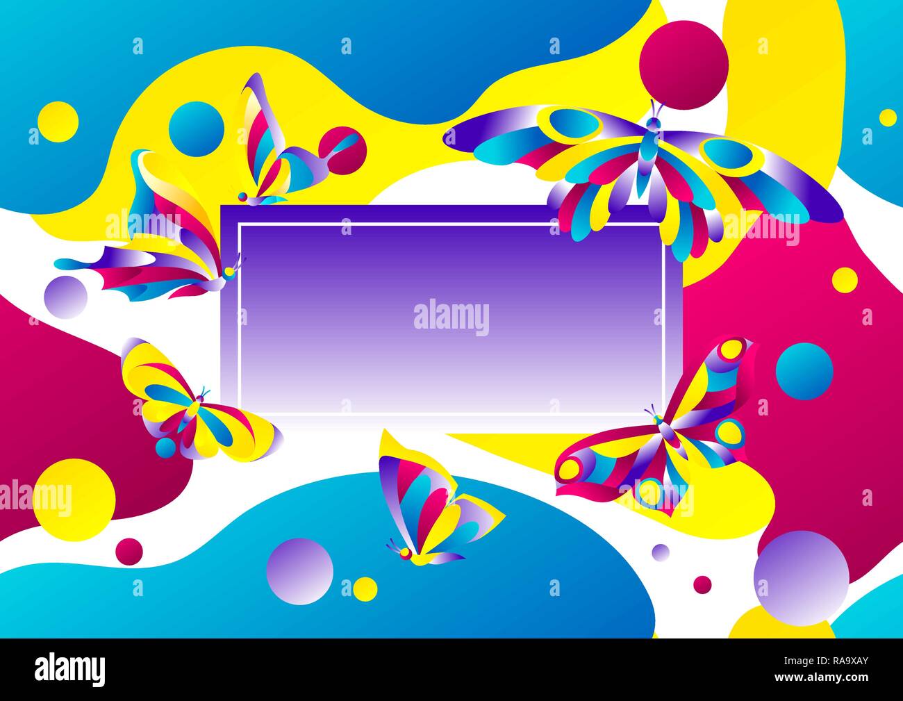 Frame design with butterflies Stock Vector Image & Art - Alamy