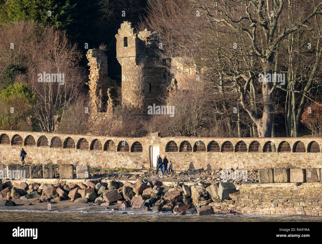 The ruin of West Wemyss castle a 16th century tower house, near the
