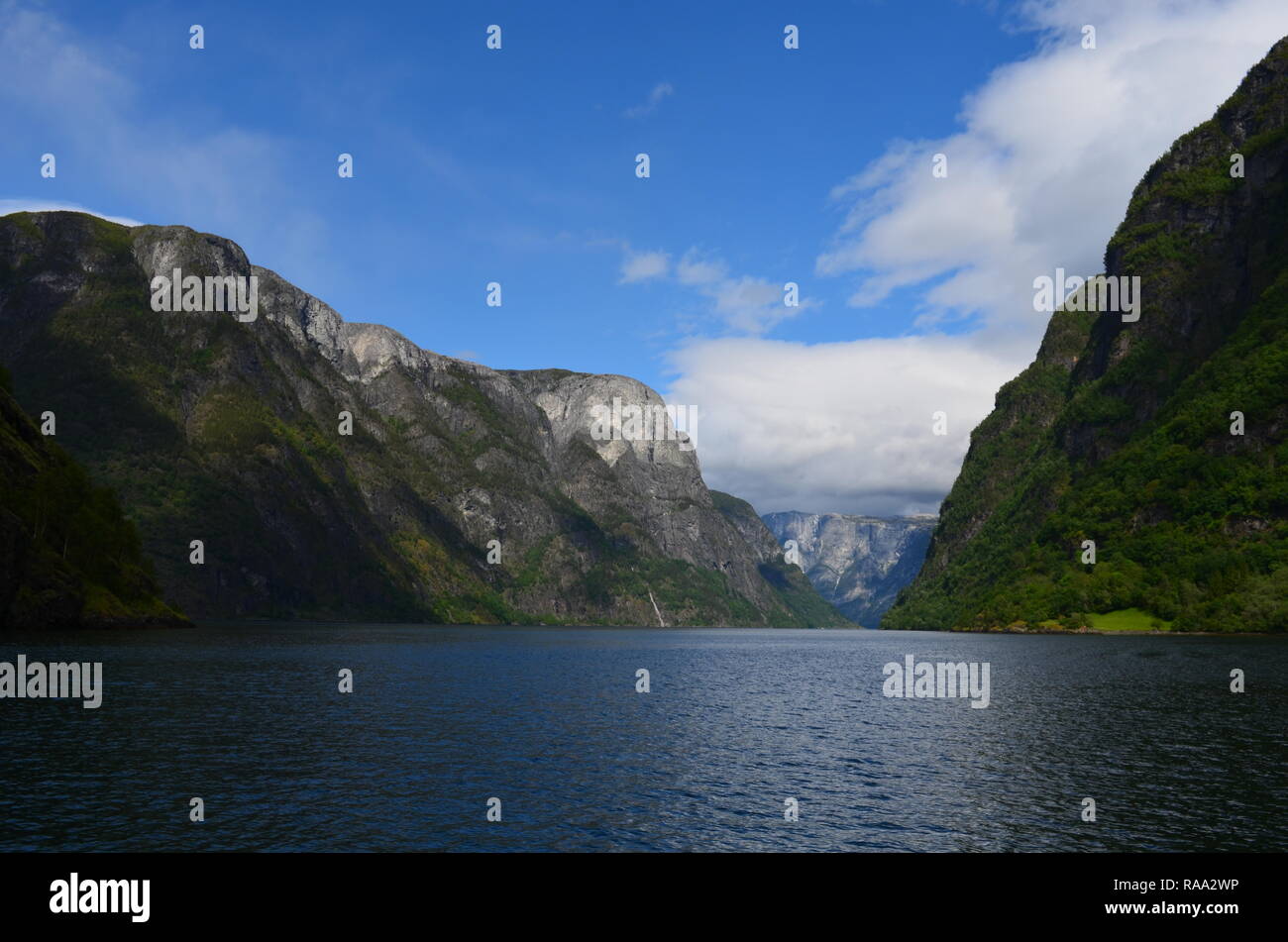 Naeroyfjord in Flaam, Norway Stock Photo