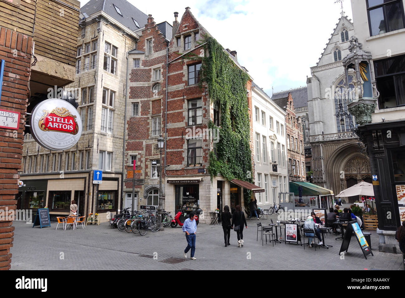 Kaasrui, a square in Antwerp Stock Photo