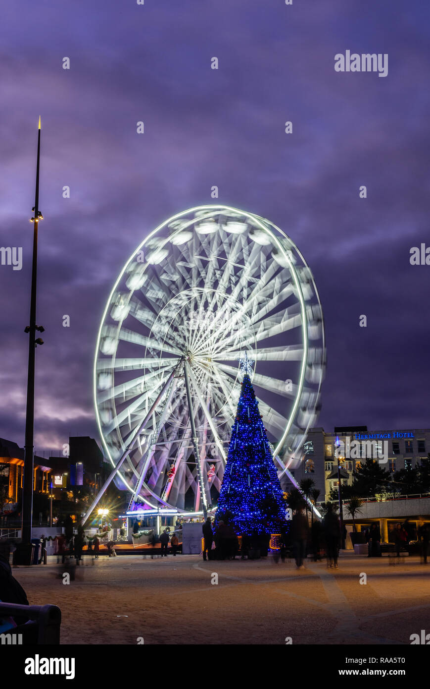 The Big Wheel illuminated at Christmas in Bournemouth at Pier Approach