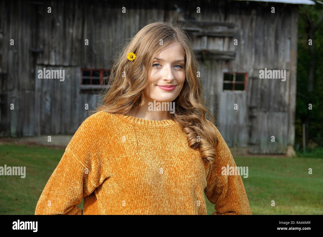 A beautiful natural country girl Stock Photo