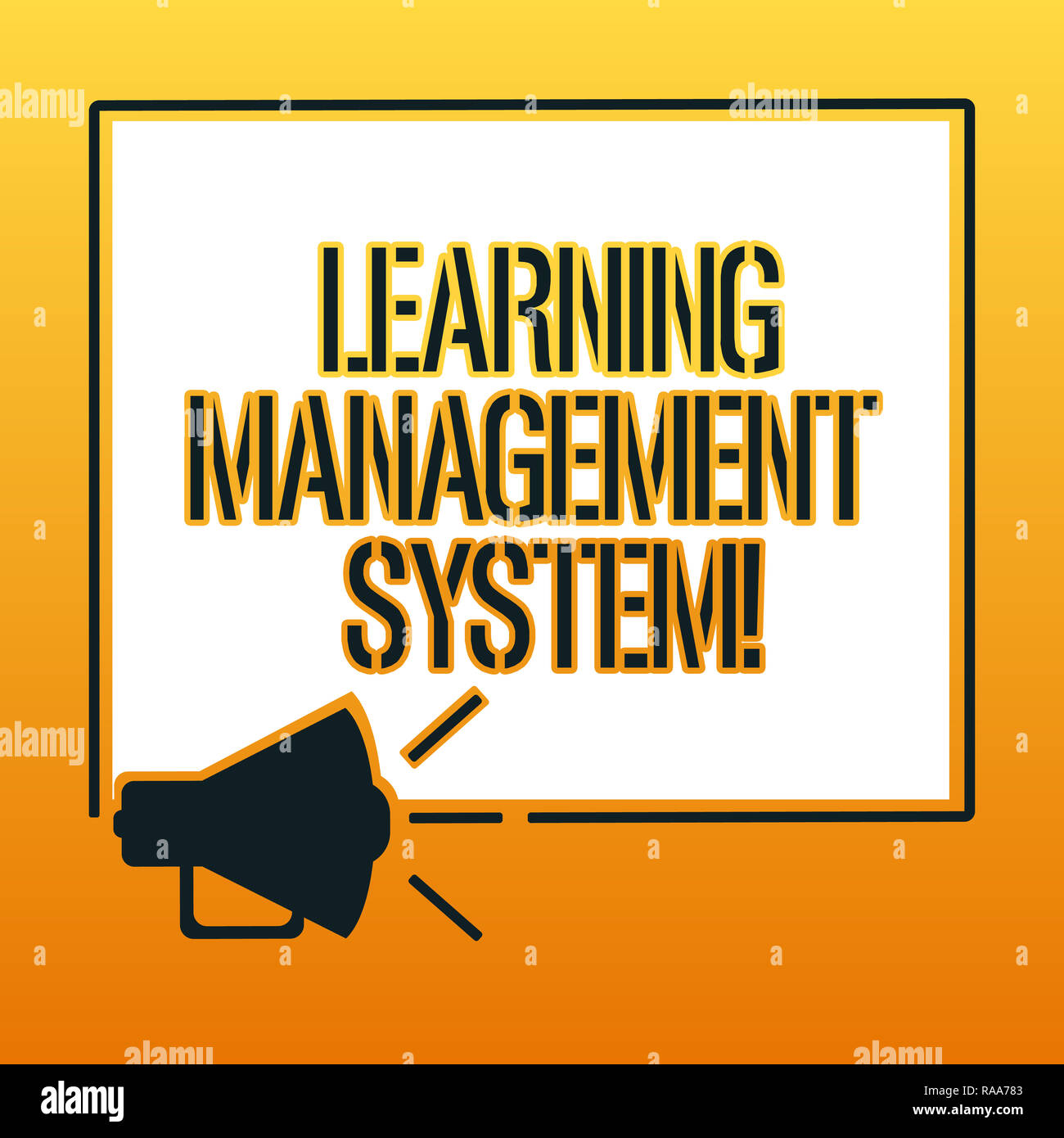 Handwriting text writing Learning Management System. Concept meaning ...
