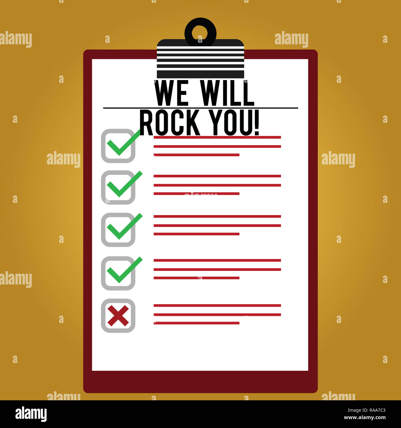 Text sign showing We Will Rock You. Conceptual photo Rockers slogan ...