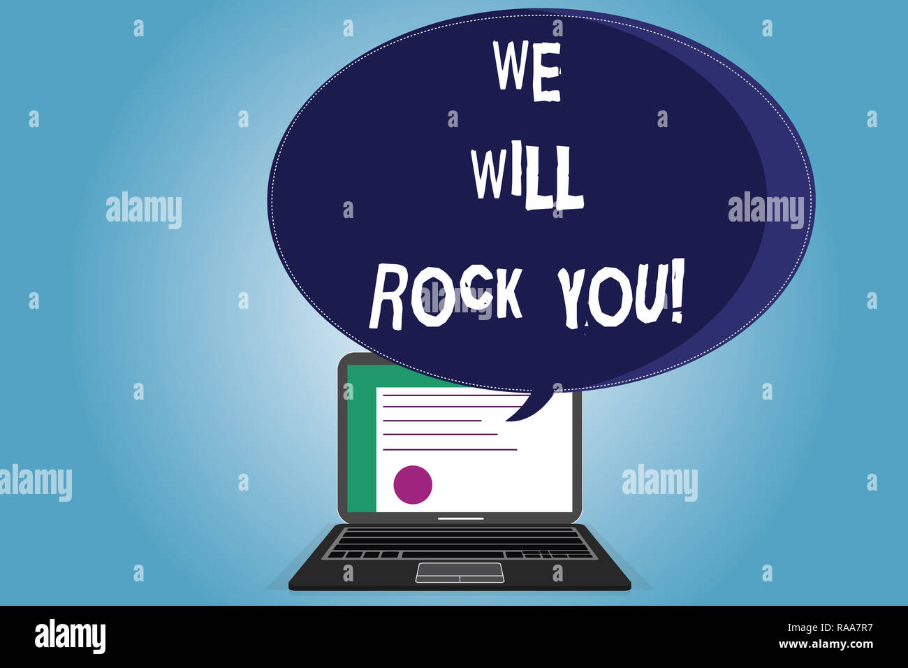 Text sign showing We Will Rock You. Conceptual photo Rockers slogan ...