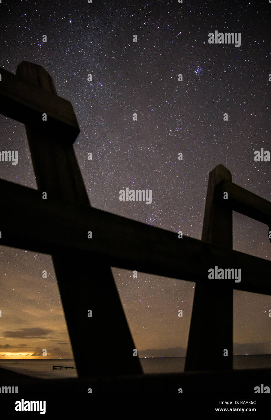 Sky Railing Astrophotography night sky railings Stock Photo - Alamy