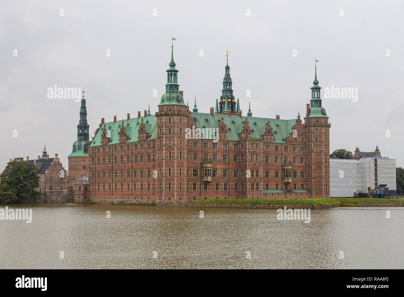Frederiksborg, Hillerod, Denmark- 30 August 2014: Frederiksborg Palace, palatial complex in Hillerod. The largest Renaissance residence in Scandinavia Stock Photo