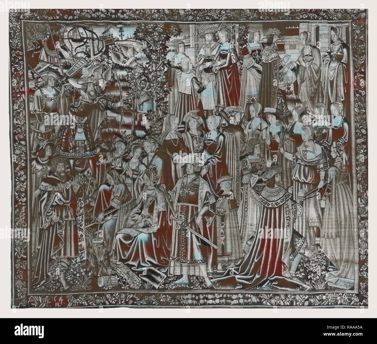 Arrival of Aeneas at Dido's court and other scenes. Reimagined by Gibon. Classic art with a