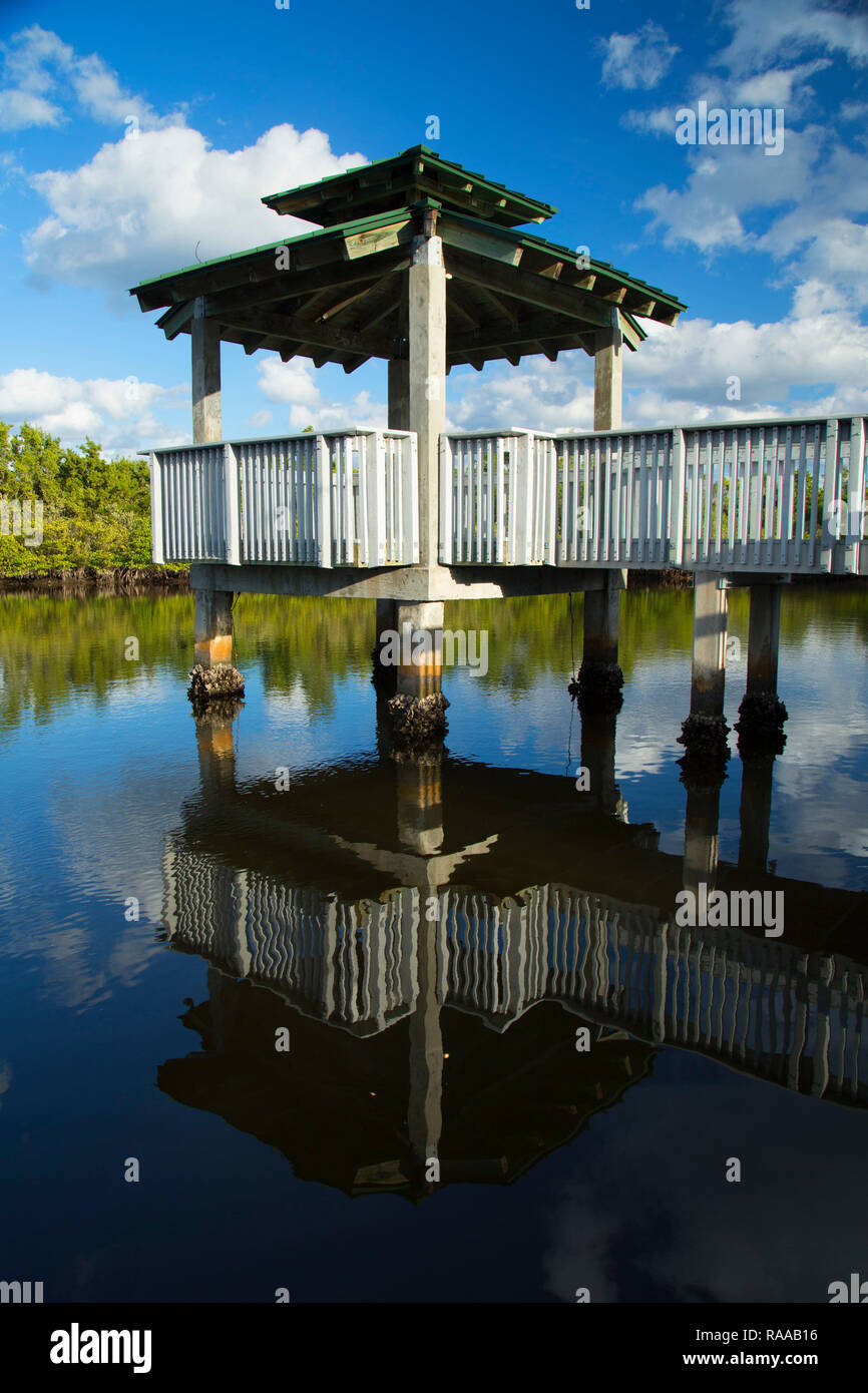 Viewing shelter, West Lake Park, Hollywood, Florida Stock Photo