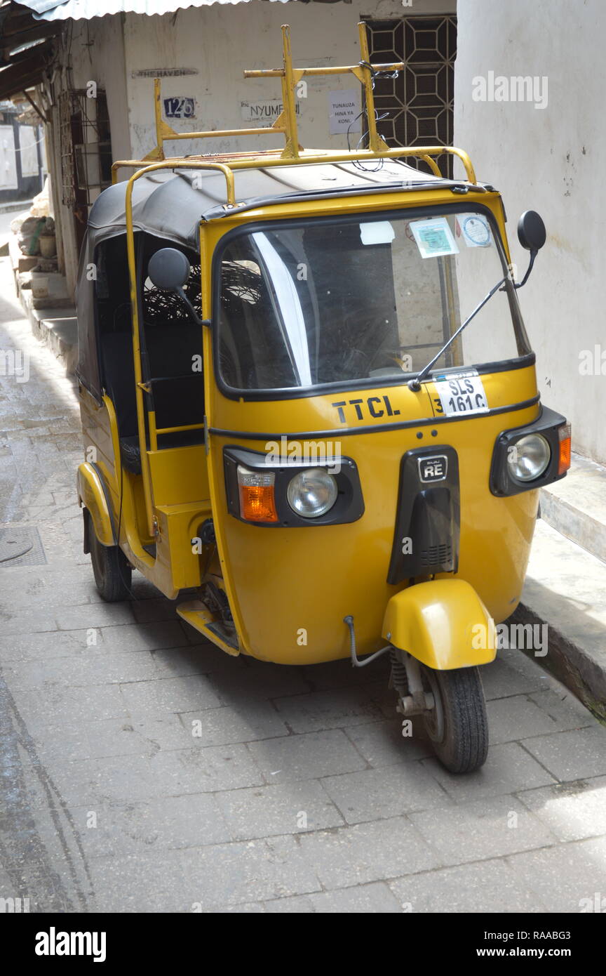 3 wheeled vehicle in Zanzibar Stock Photo