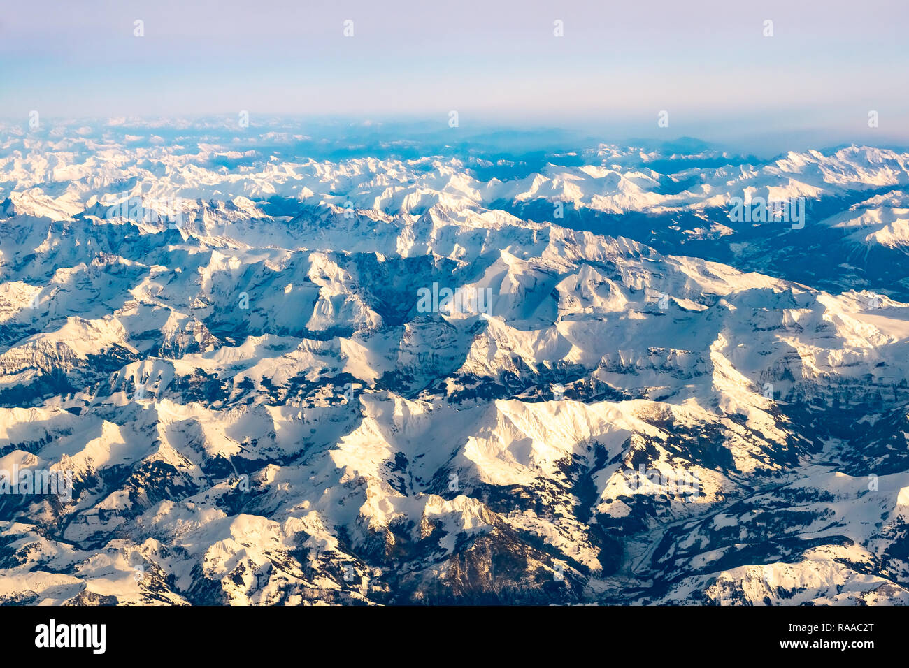 Aerial view to Alps from the plane, Austria Stock Photo - Alamy