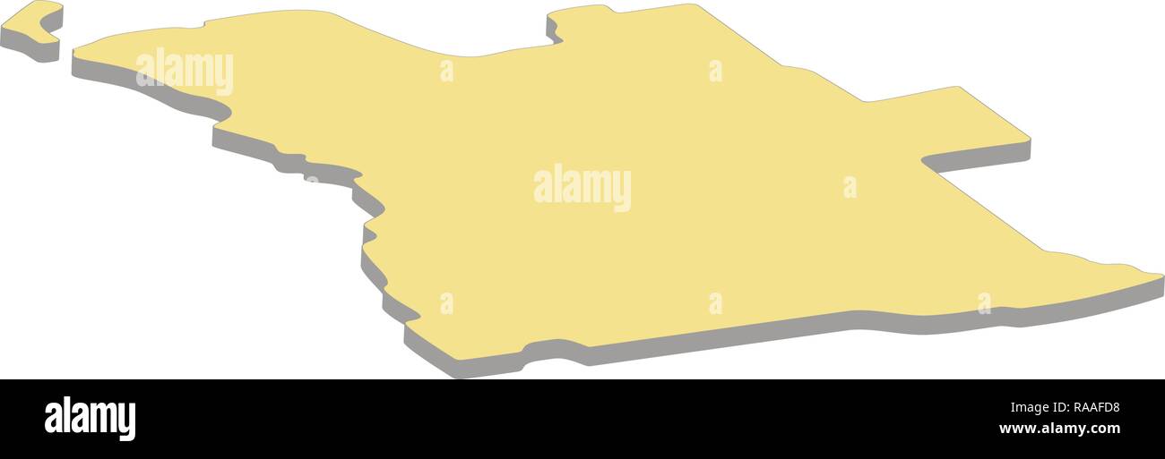 3d map of Angola. Silhouette of Angola map vector illustration Stock ...