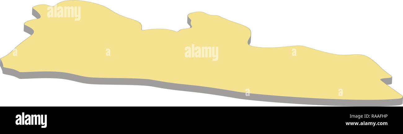 3d map of Liberia. Silhouette of map of Liberia vector illustration ...