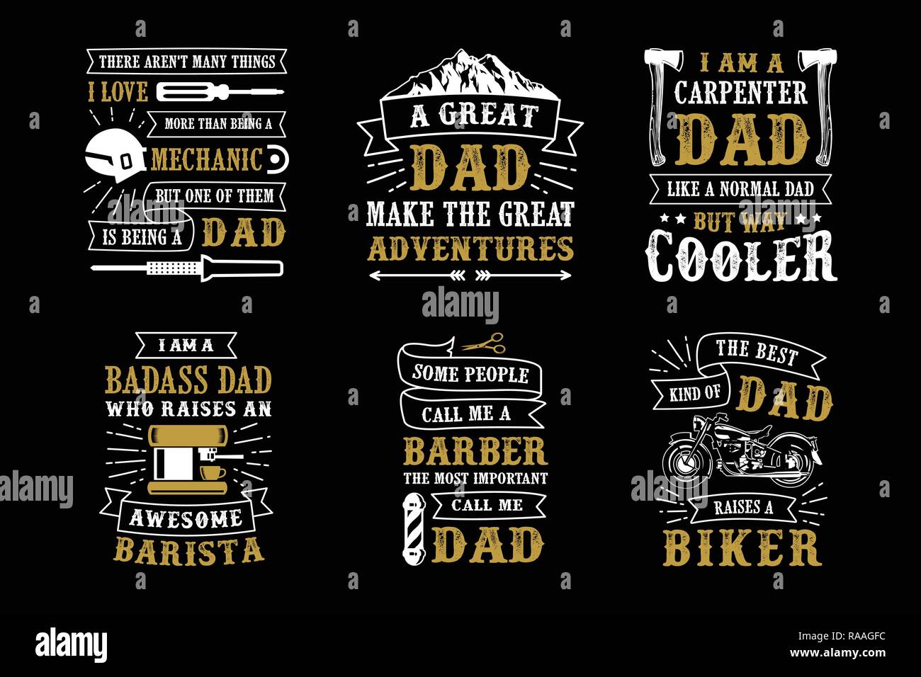 father s Day Saying and Quotes. Cooler dad Set Stock Vector Image & Art