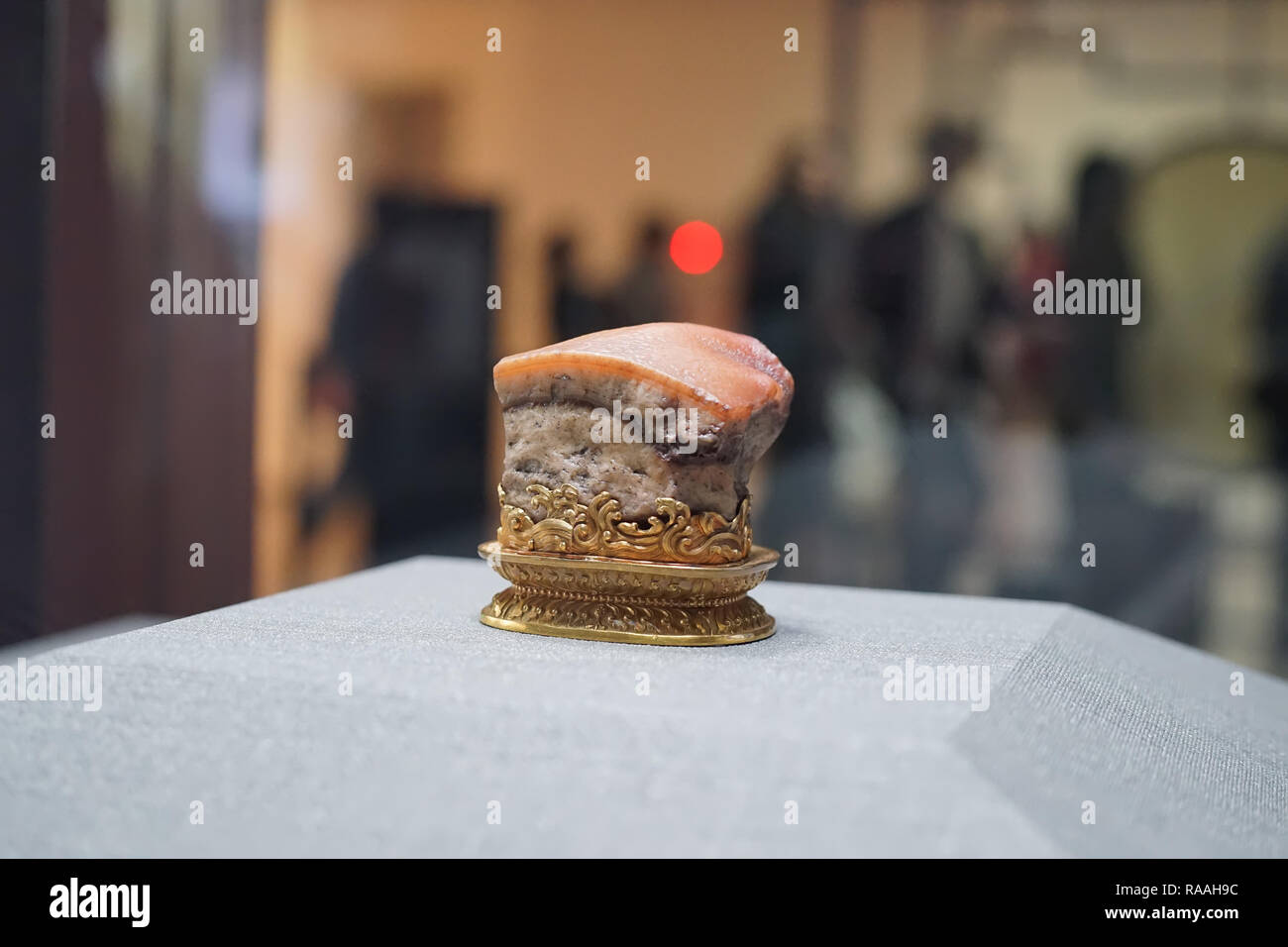 Taipei, Taiwan November 22, 2018 The Famous Meatshaped stone in National Palace Museum in