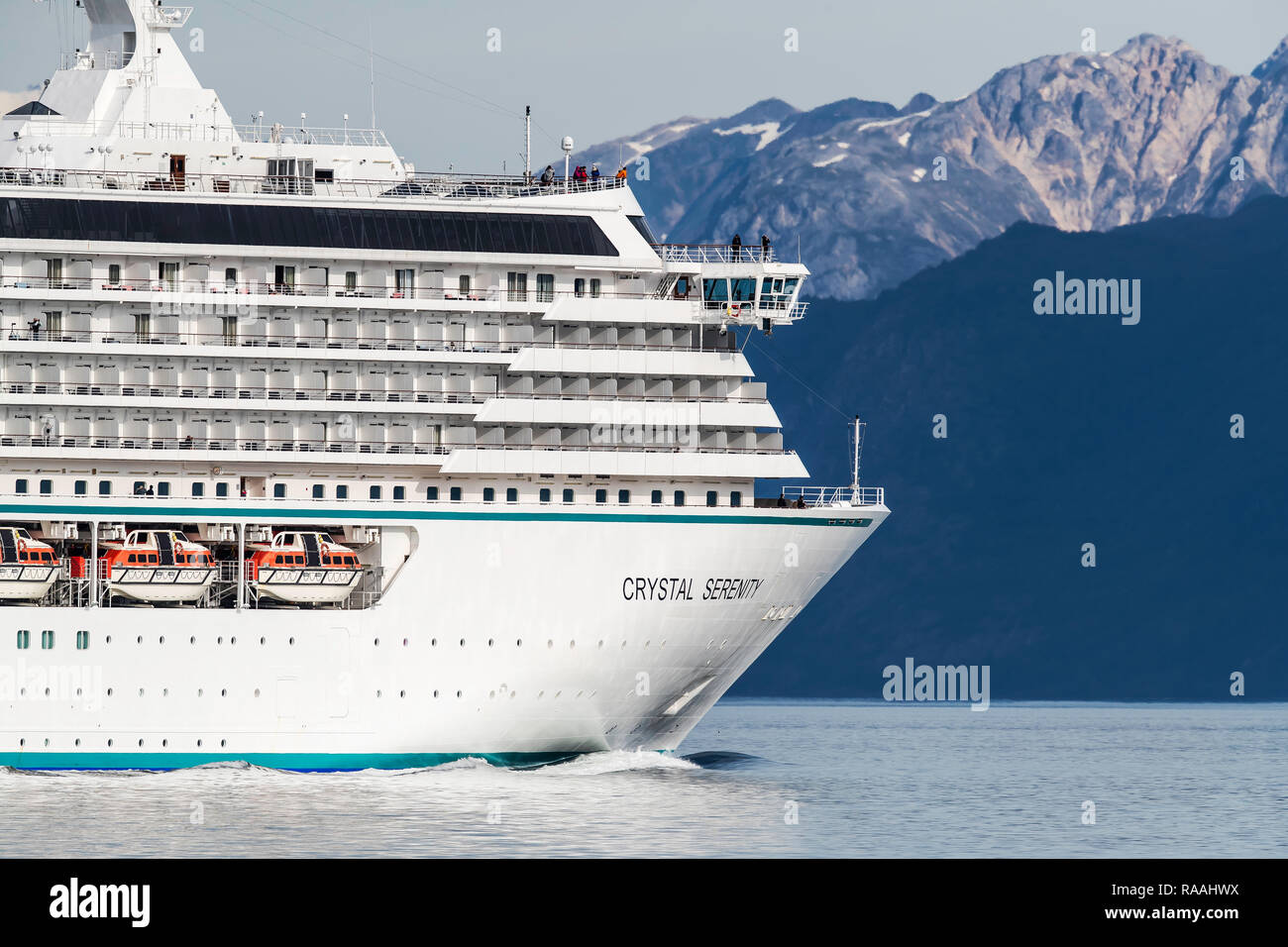 Cruise ship off Point Adolphus, Icy Strait, Southeast Alaska, USA. Stock Photo