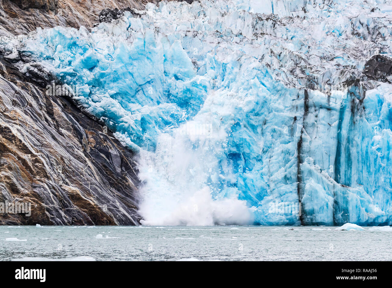 Dawes Glacier in Endicott Arm in Southeast Alaska, USA. Stock Photo