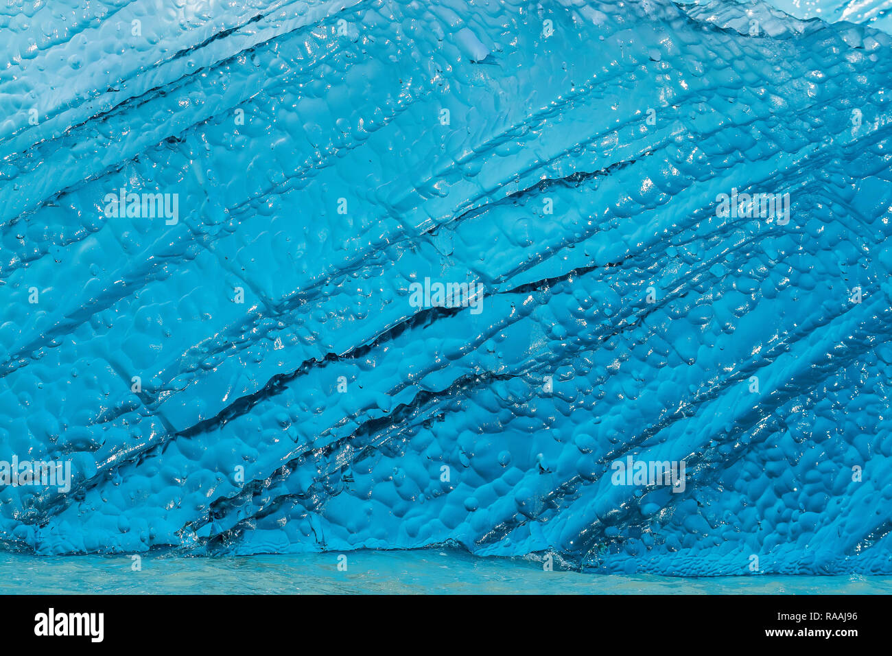 Blue ice in front of the Dawes Glacier in Endicott Arm in Southeast Alaska, USA. Stock Photo