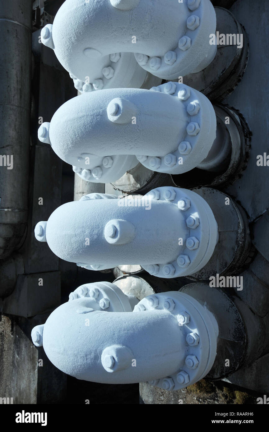 Frozen High Pressure Pipes Stock Photo Alamy
