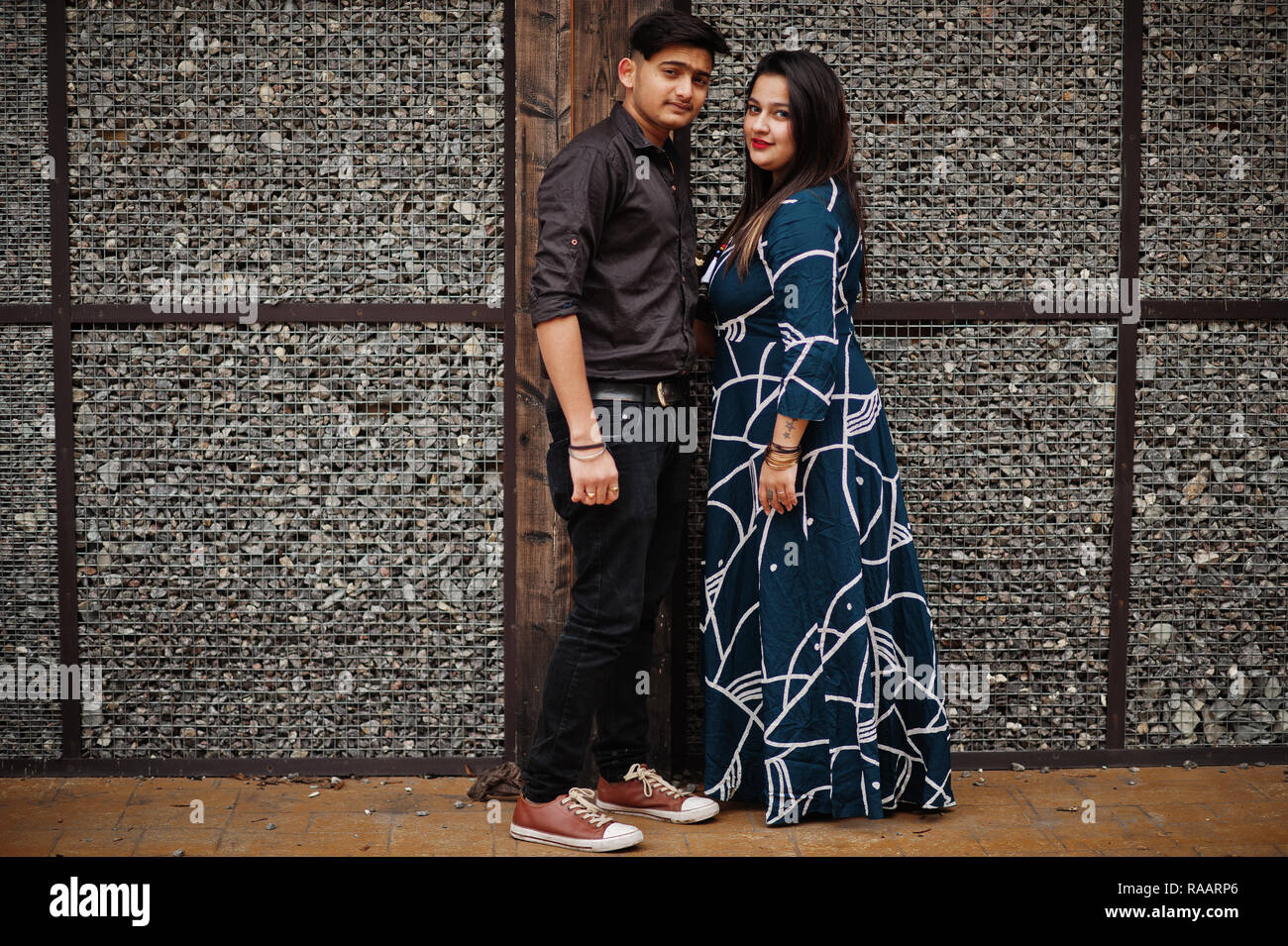Love story of indian couple posed outdoor Stock Photo - Alamy
