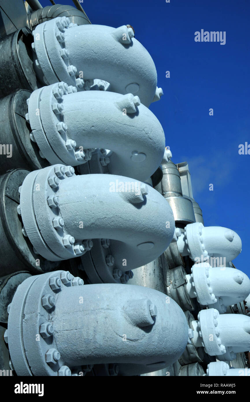 Frozen High Pressure Pipes Stock Photo Alamy