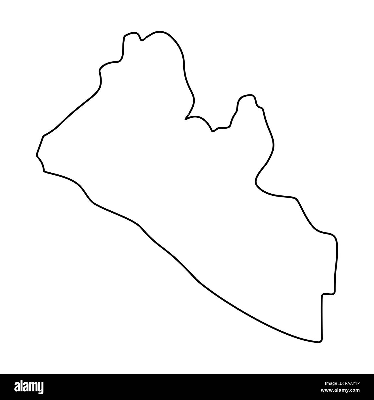 map of Liberia - outline. Silhouette of map of Liberia  illustration Stock Photo