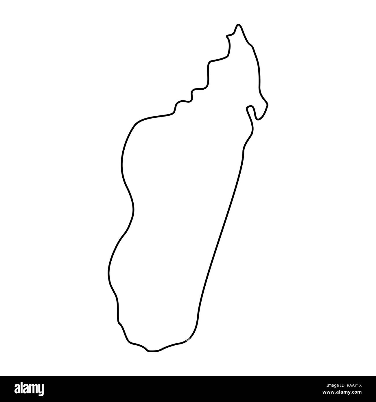 map of Madagascar - outline. Silhouette of map of Madagascar  illustration Stock Photo