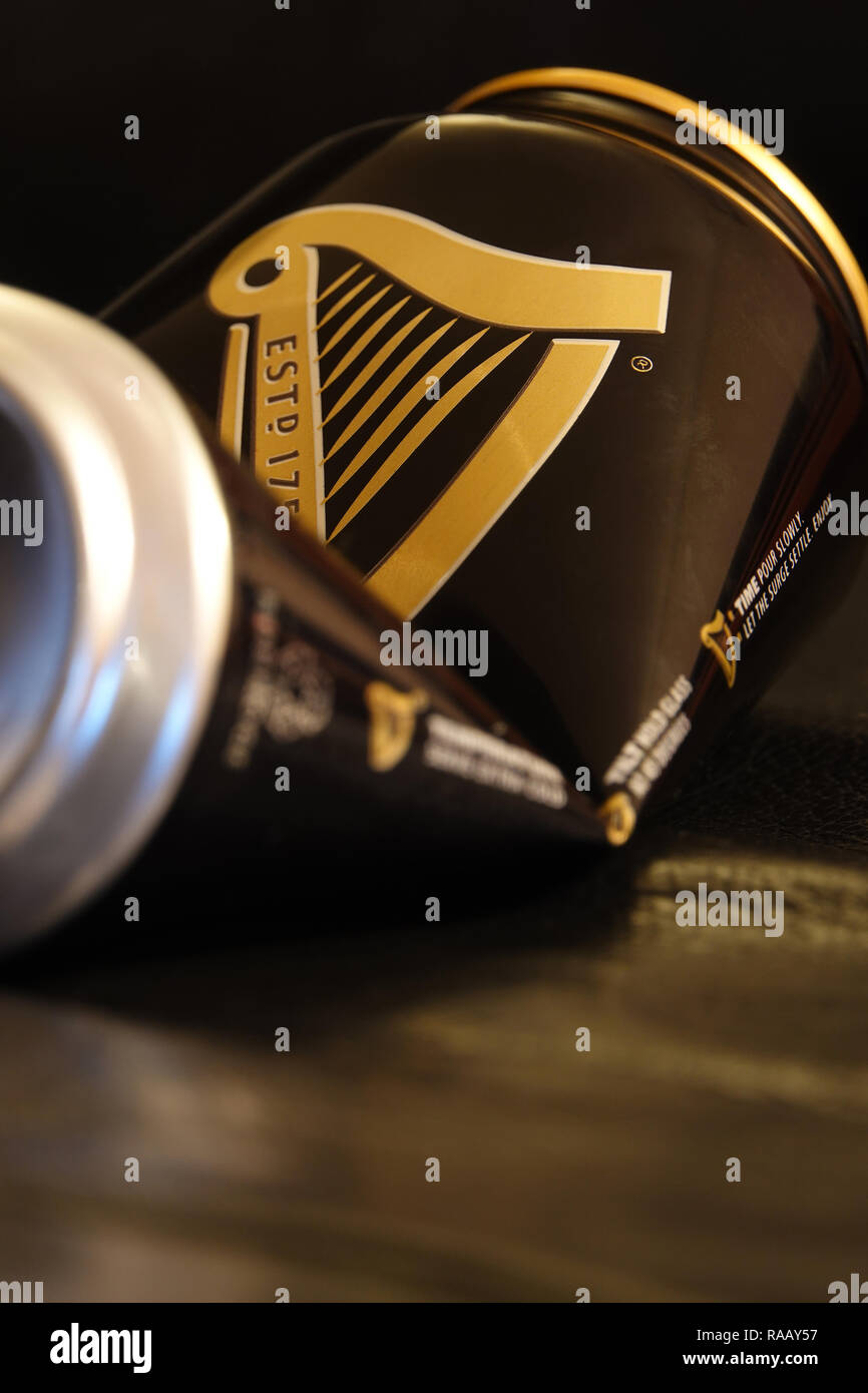 Empty crushed can of Guinness Draught Stock Photo Alamy