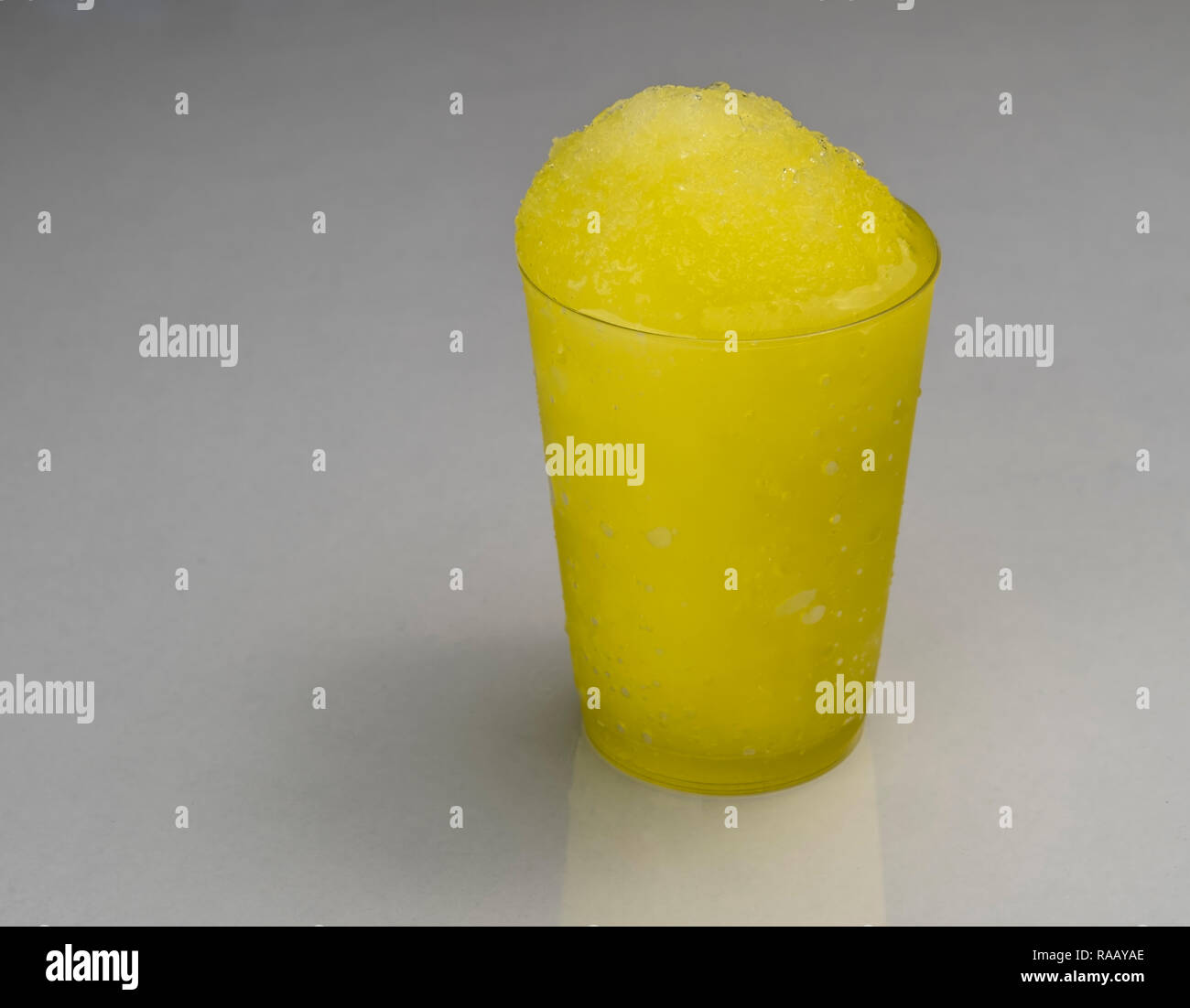 Download Yellow Shaved Ice Snow Cone Or Shave Ice In A Clear Cup On A White Background Stock Photo Alamy Yellowimages Mockups