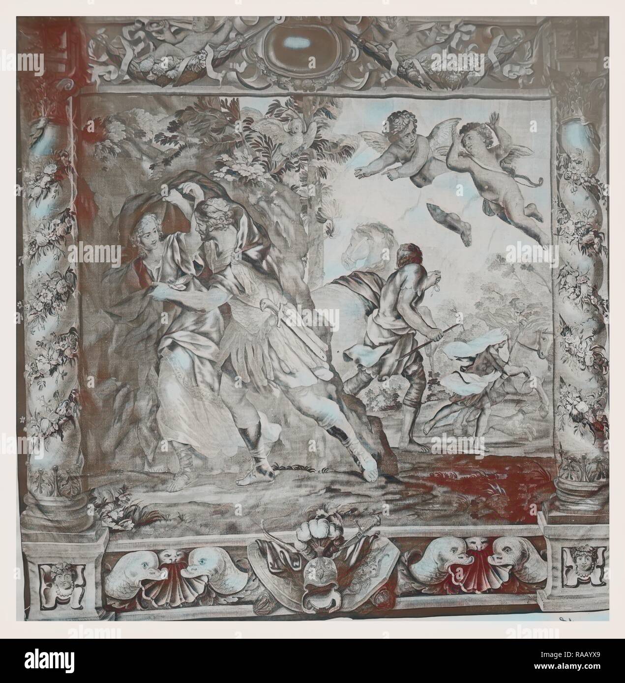 Aeneas and Dido take shelter in cav. Reimagined by Gibon. Classic art with a modern twist