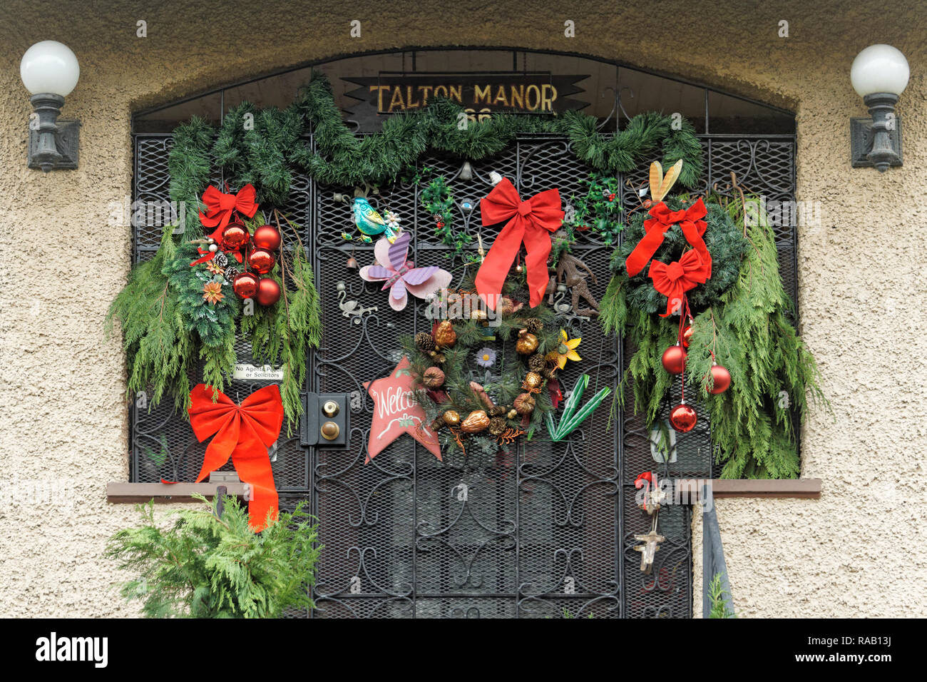 Front Door Christmas Decorations Stock Photos Front Door