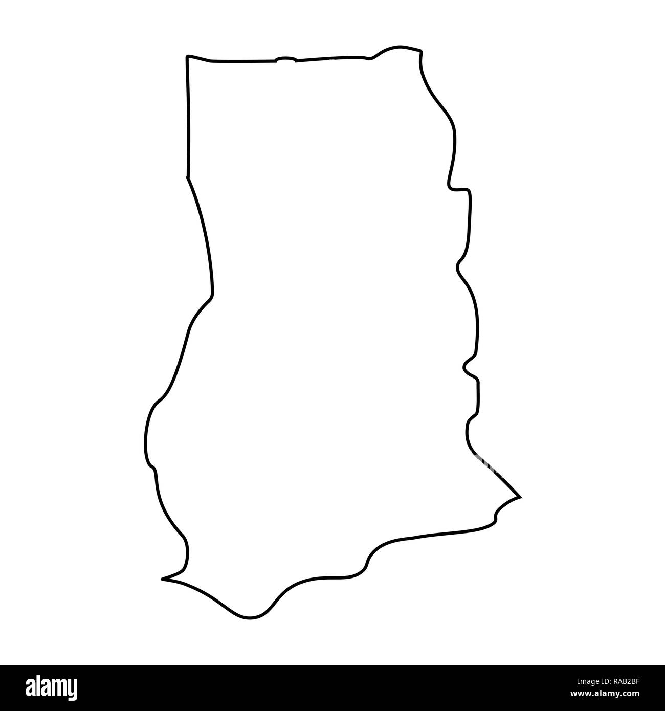 Sketch Map Of Ghana Map Of Ghana - Outline. Silhouette Of Ghana Map Illustration Stock Photo -  Alamy