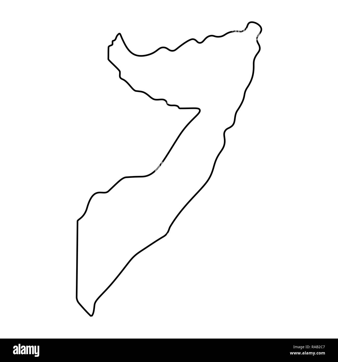 map of Somalia -outline. Silhouette of Somalia map  illustration Stock Photo