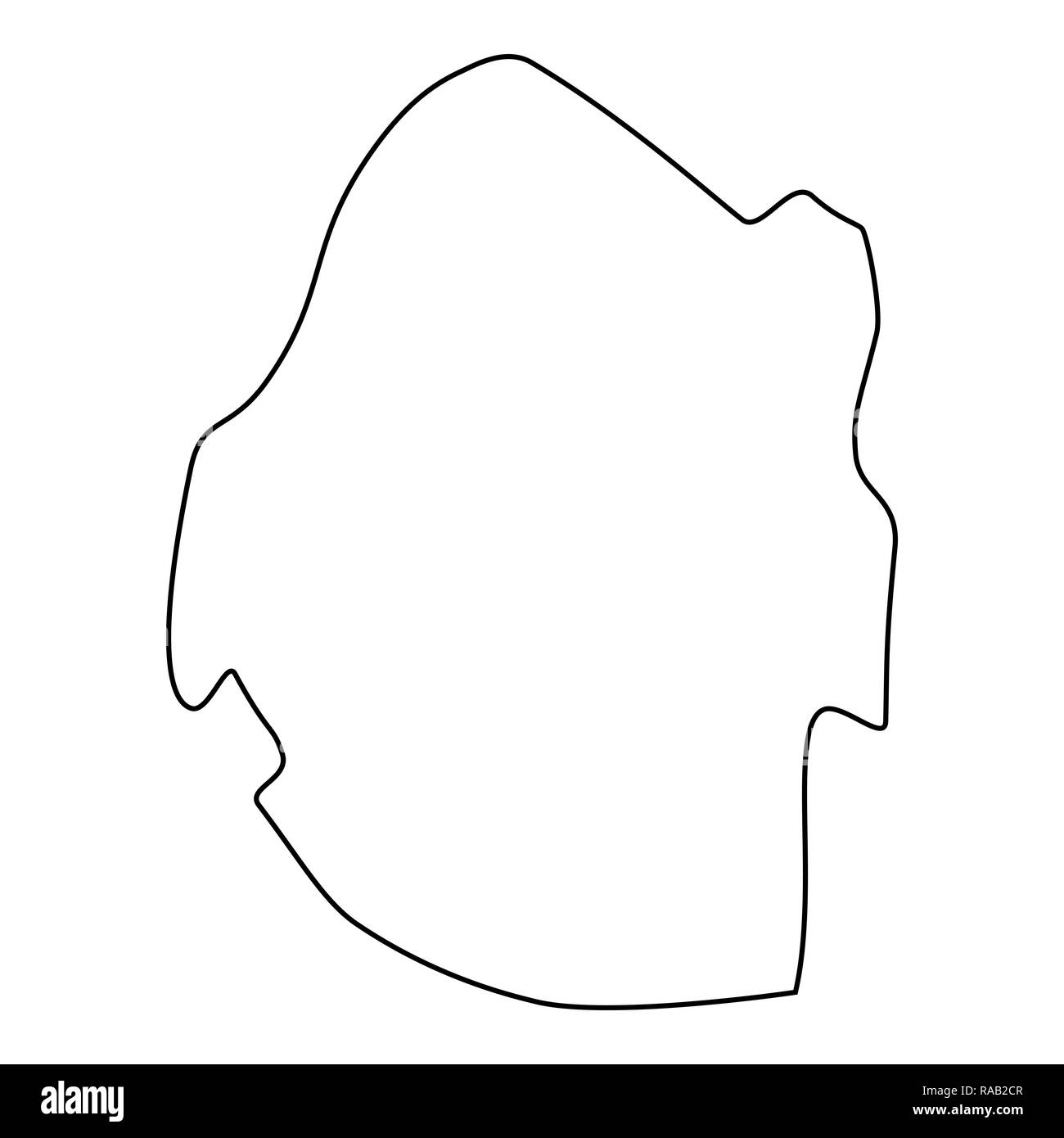 map of Swaziland - outline. Silhouette of Swaziland map  illustration Stock Photo