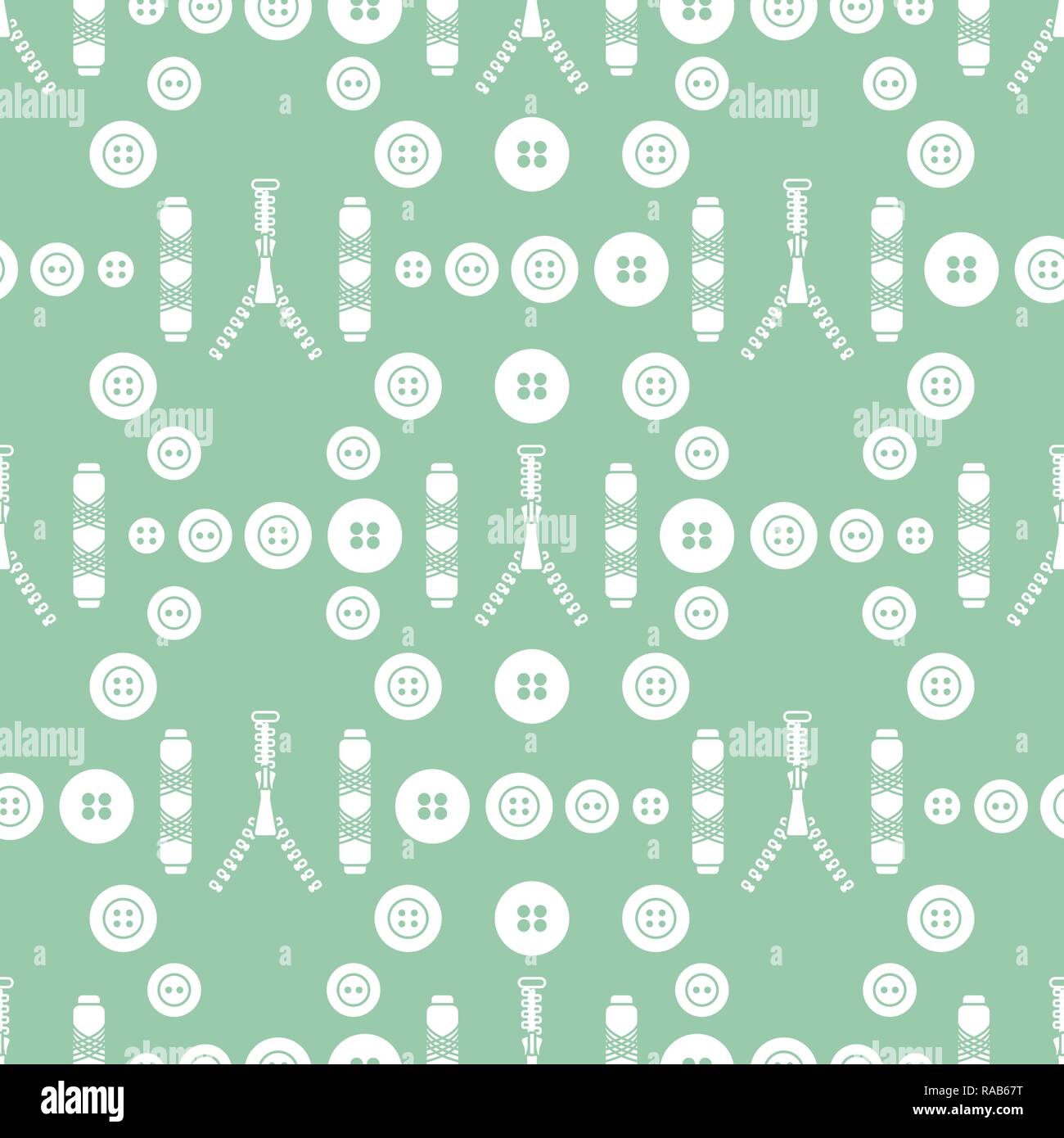Seamless pattern with zipper, buttons, threads. Sewing and needlework ...