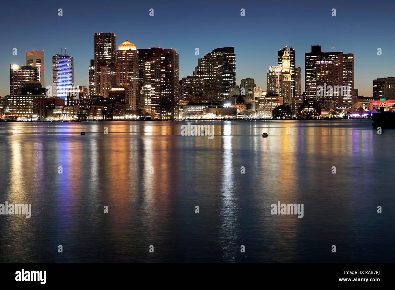Boston skyline dusk from hi-res stock photography and images - Alamy