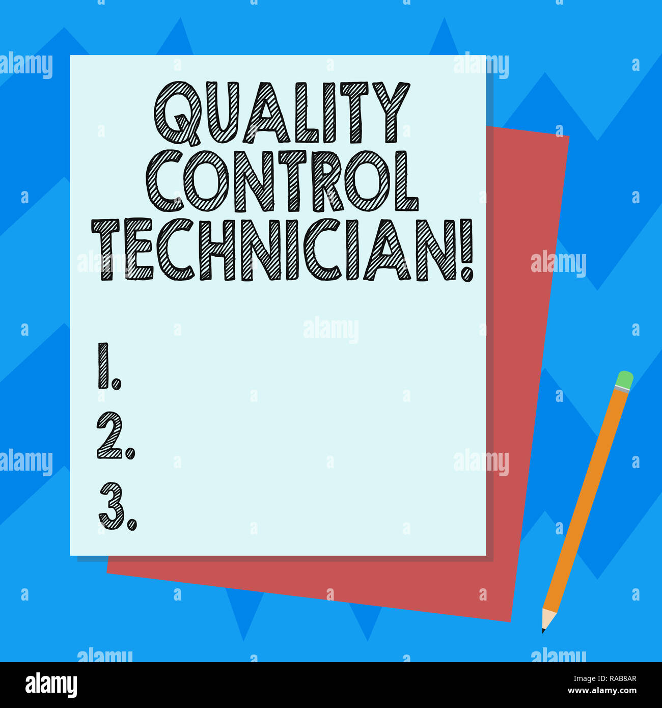 Quality Control Write Writing note showing Quality Control Technician. Business photo ...