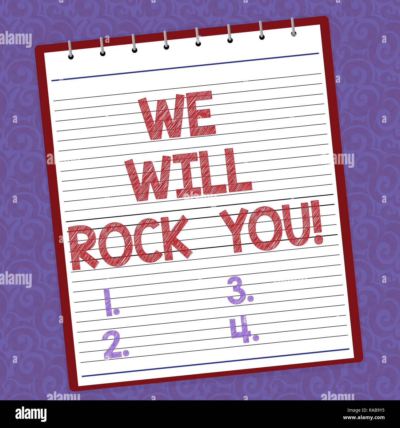 Handwriting text writing We Will Rock You. Concept meaning Rockers ...