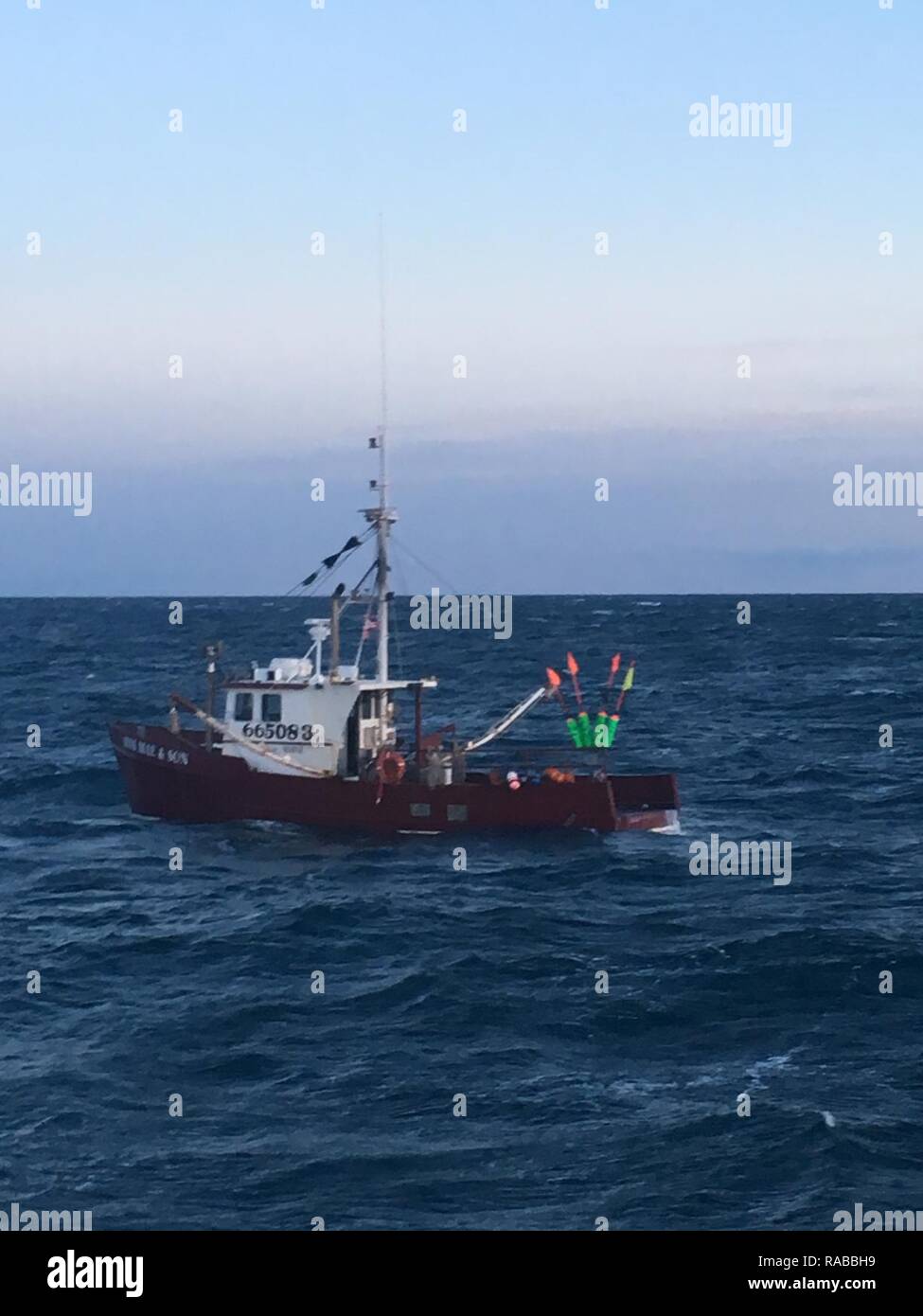The lobster boat Miss Mae & Son sinks off the coast of York, Maine