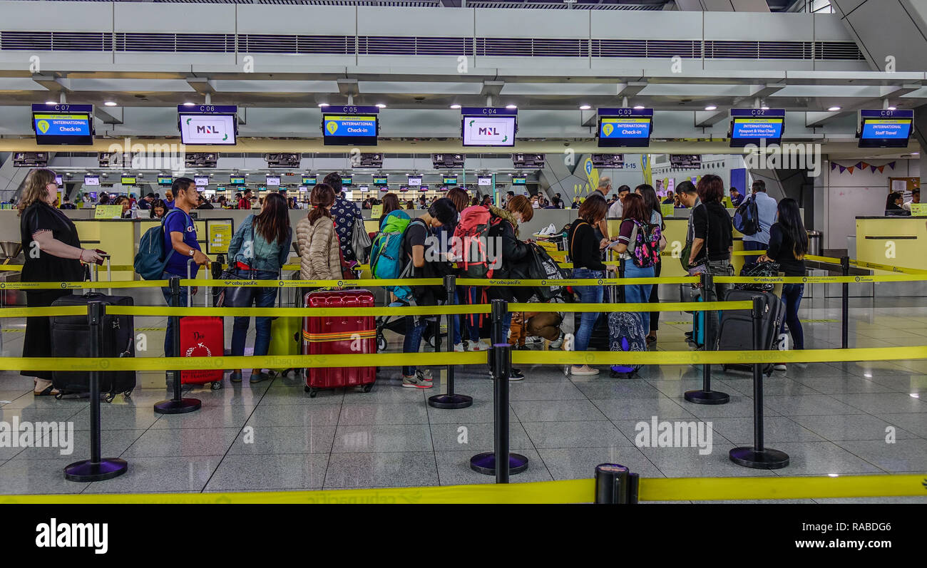 Naia Check In Manila, Philippines - Dec 4, 2018. Check-in Counters at Ninoy Aquino ...